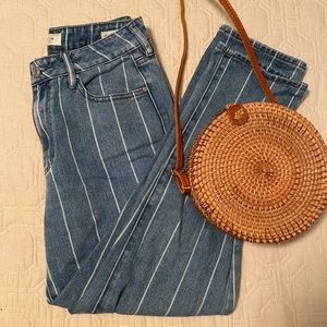 PACSUN STRIPPED MOM JEAN